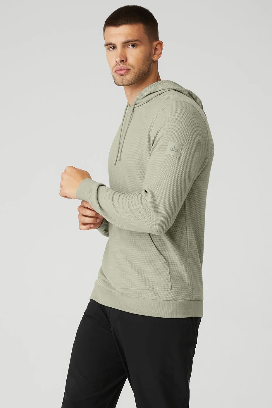 Micro Waffle Fast Break Hoodie - Limestone sold by Alo Yoga product image thumbnail 3