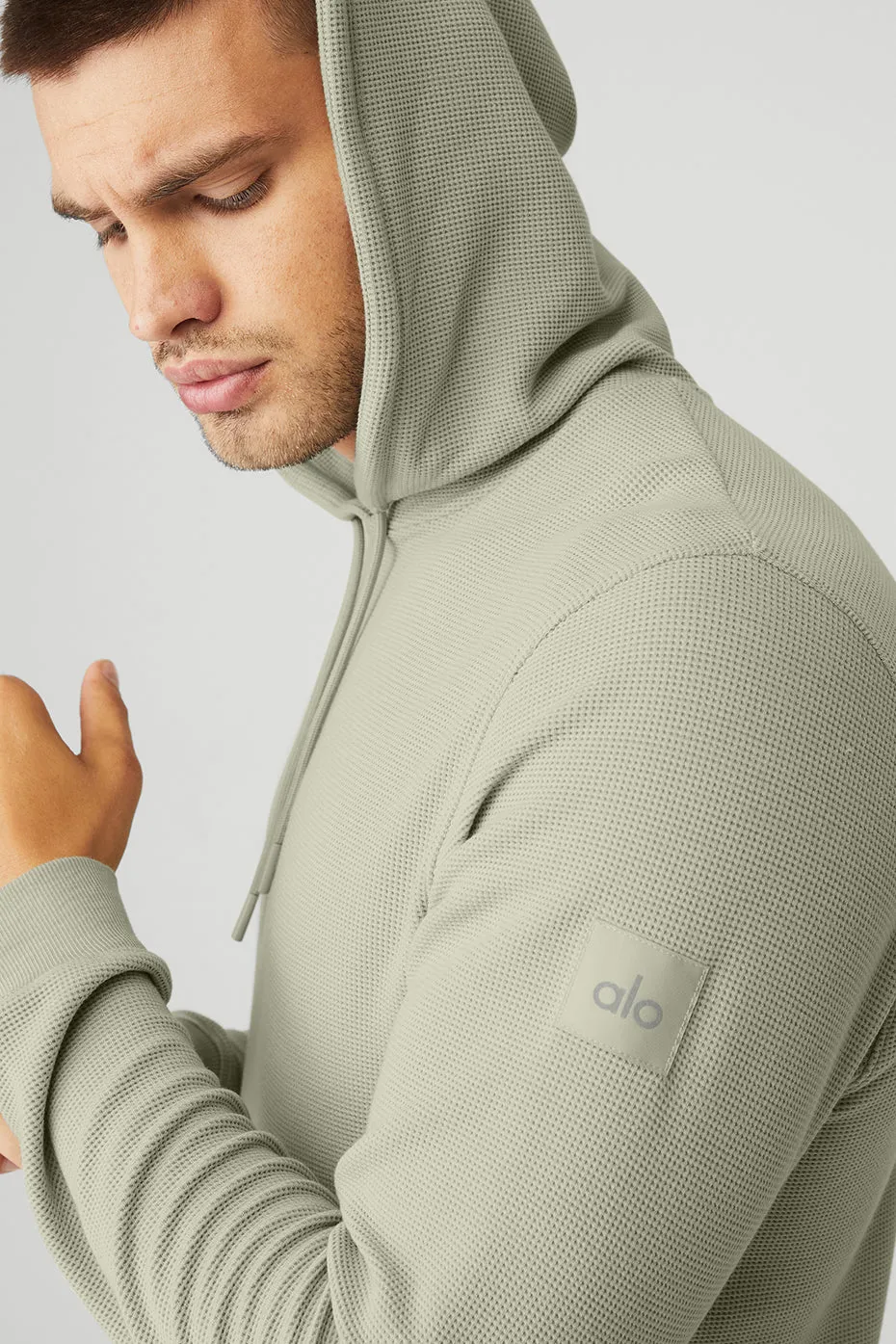 Micro Waffle Fast Break Hoodie - Limestone sold by Alo Yoga product image thumbnail 4