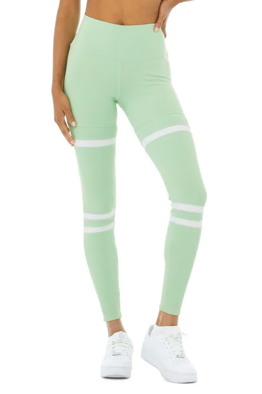 High-Waist Legit Legging - Honeydew/White sold by Alo Yoga