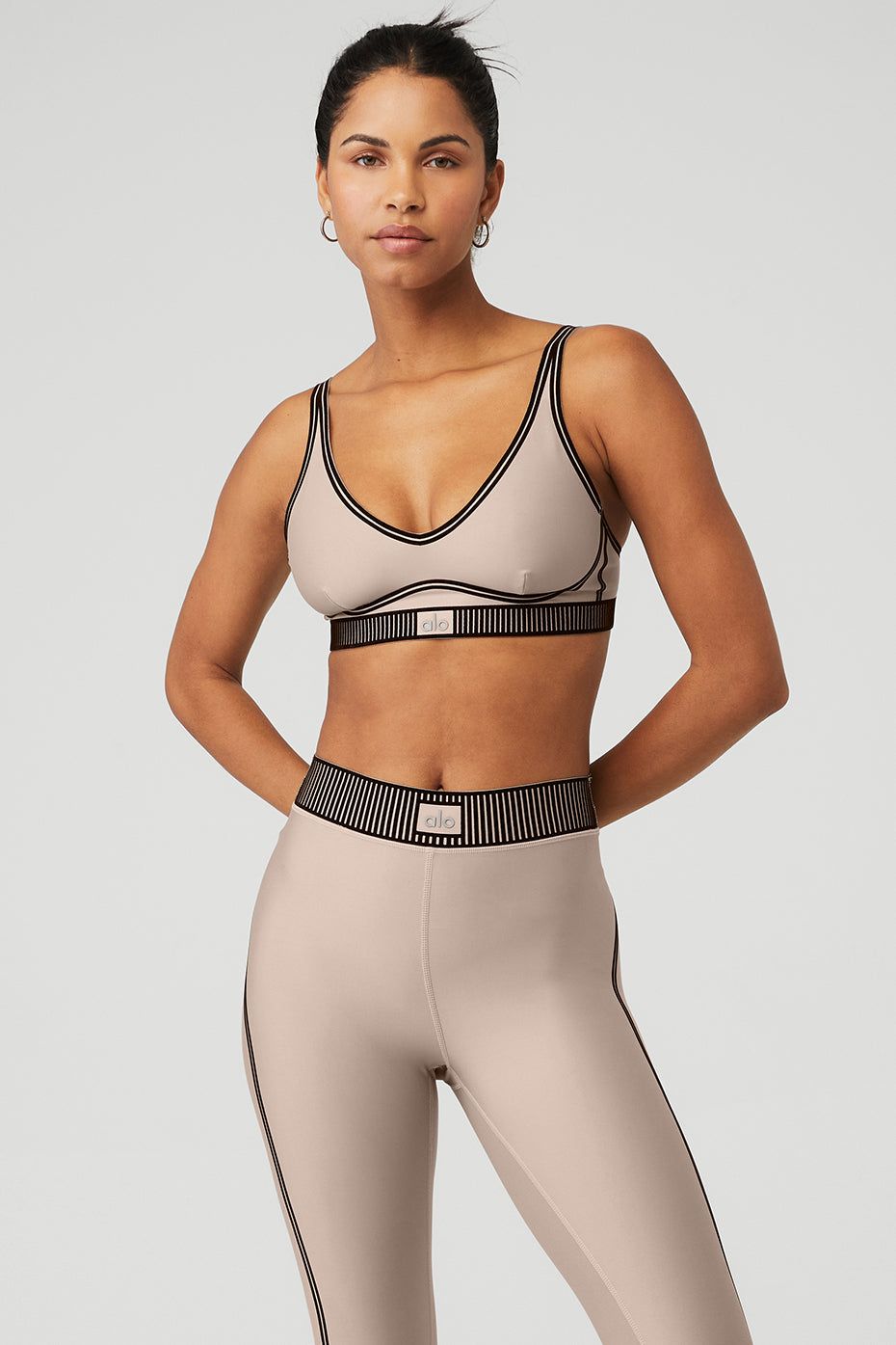 Airlift Line Up Bra - Taupe sold by Alo Yoga