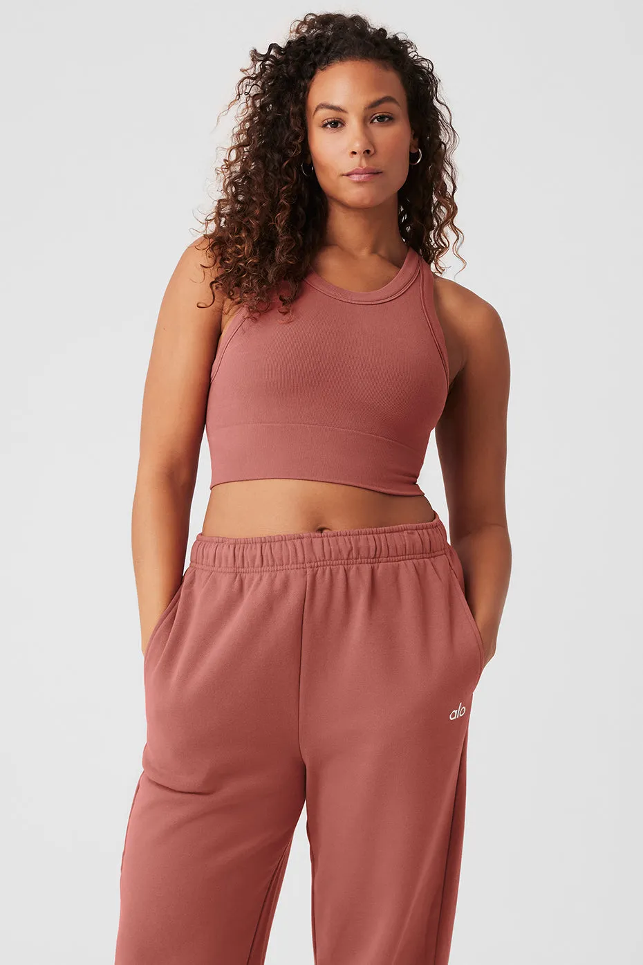 Seamless Delight High Neck Bra - Soft Terracotta sold by Alo Yoga product image thumbnail 5