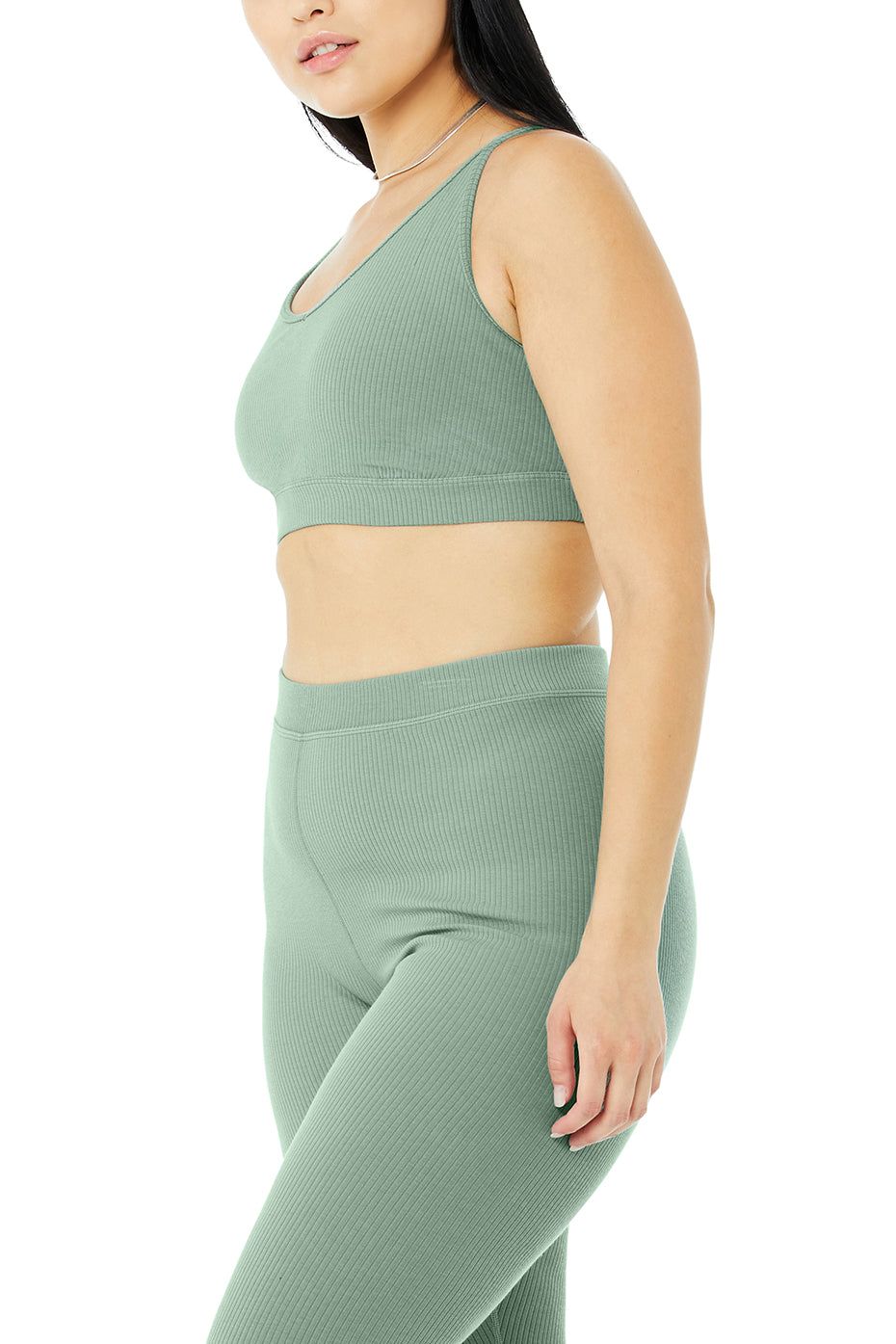 Ribbed High-Waist 7/8 Blissful Legging - Soft Seagrass sold by Alo Yoga product image thumbnail 8