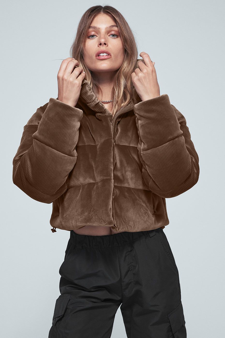 Ribbed Velour Gold Rush Puffer - Hot Cocoa sold by Alo Yoga product image thumbnail 10