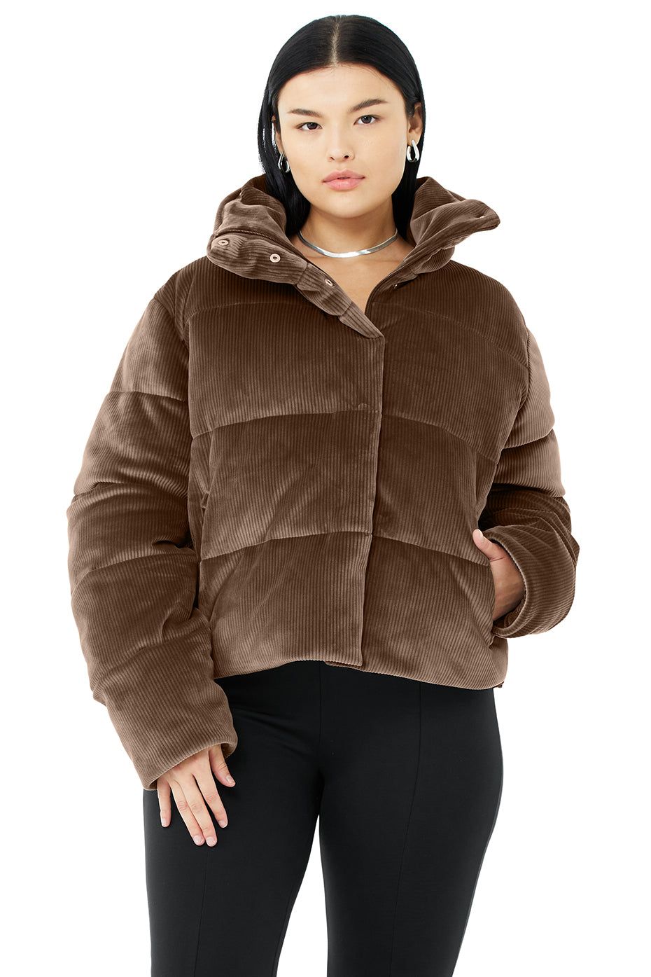Ribbed Velour Gold Rush Puffer - Hot Cocoa sold by Alo Yoga product image thumbnail 6
