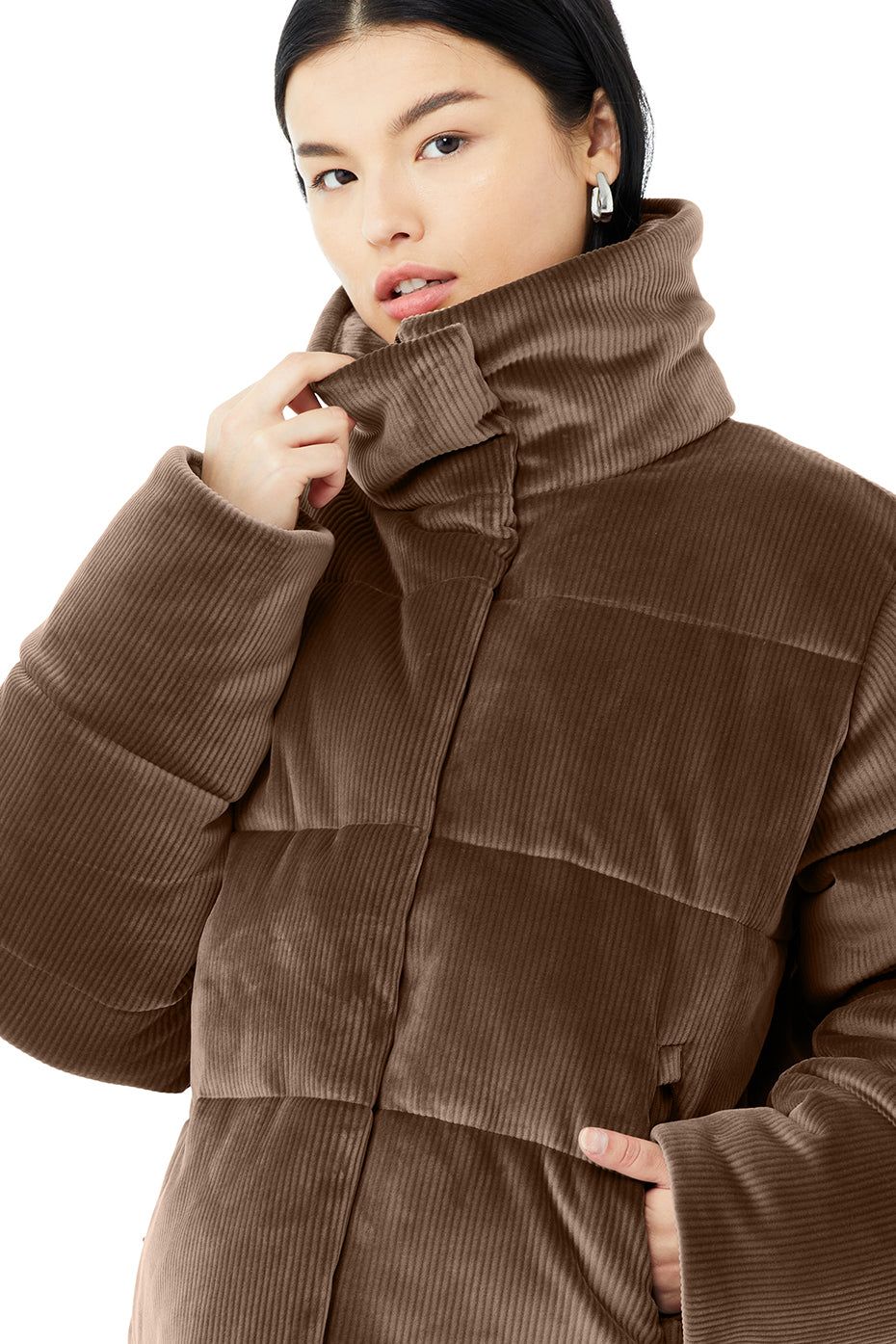 Ribbed Velour Gold Rush Puffer - Hot Cocoa sold by Alo Yoga product image thumbnail 9