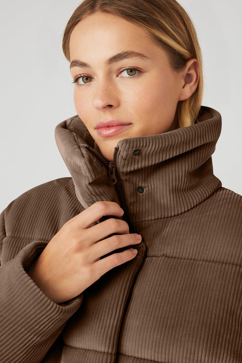 Ribbed Velour Gold Rush Puffer - Hot Cocoa sold by Alo Yoga product image thumbnail 4