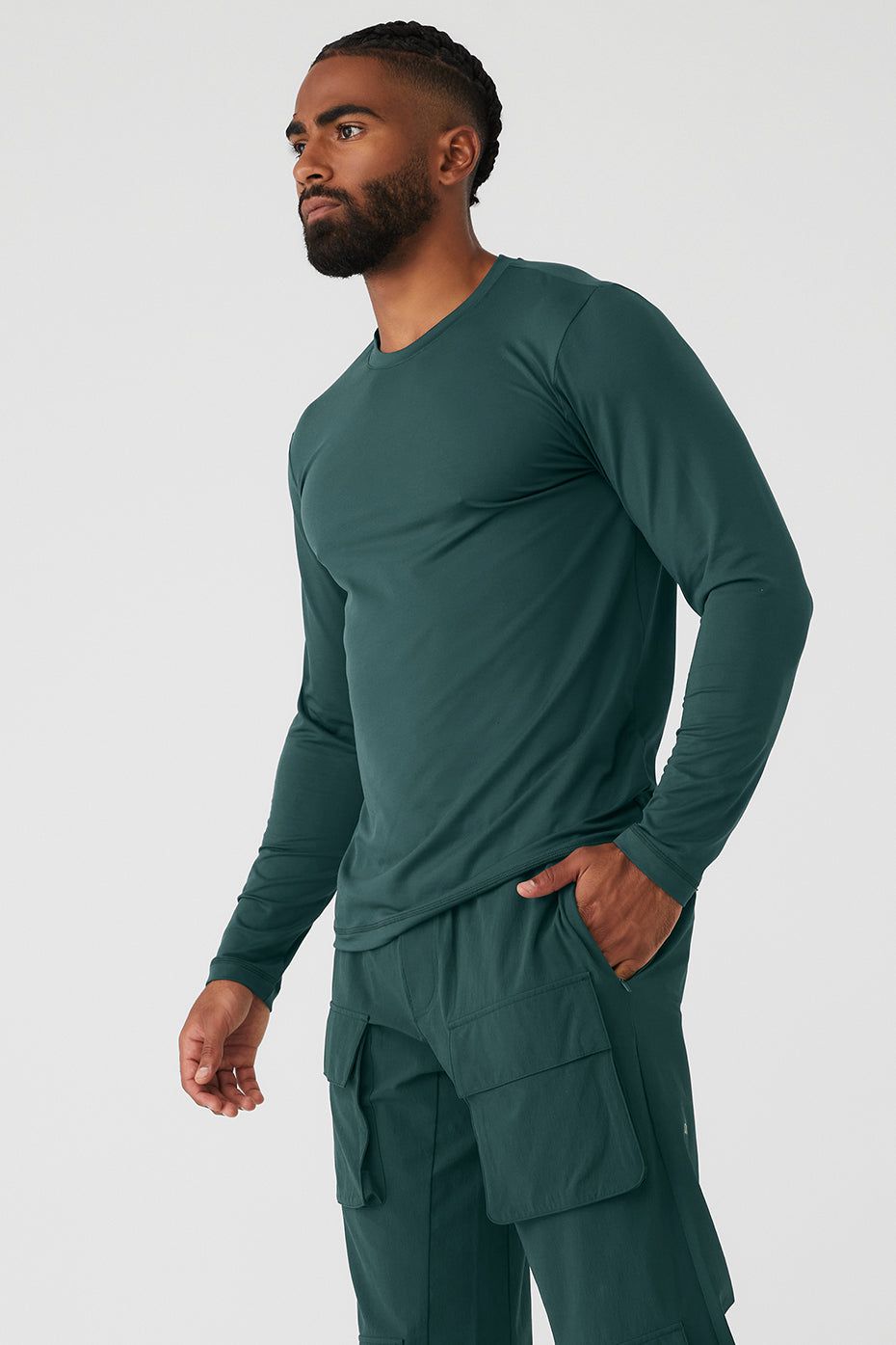 Conquer Reform Crewneck Long Sleeve - Midnight Green sold by Alo Yoga product image thumbnail 3