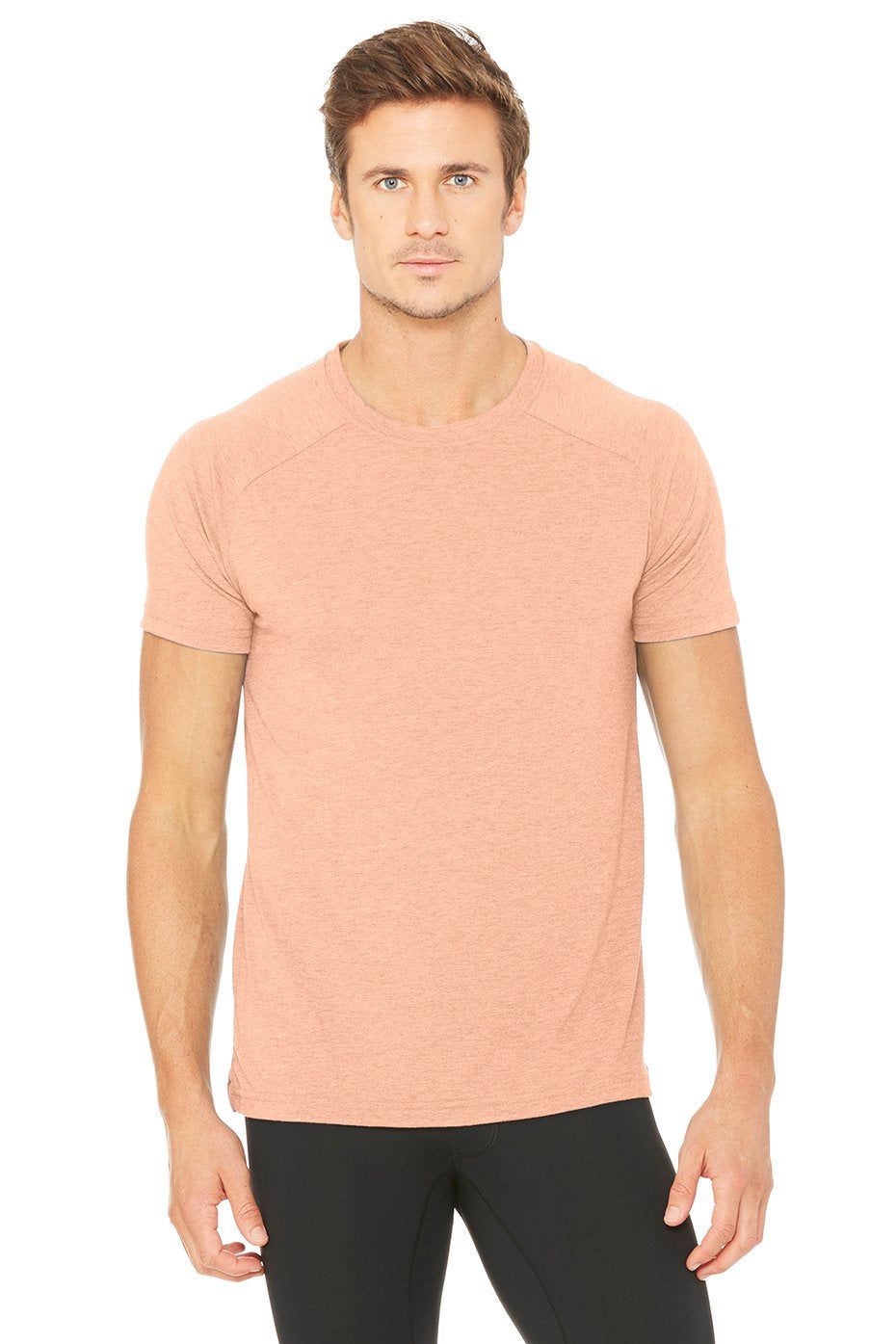 Triumph Crew Neck Tee - Peach Triblend sold by Alo Yoga