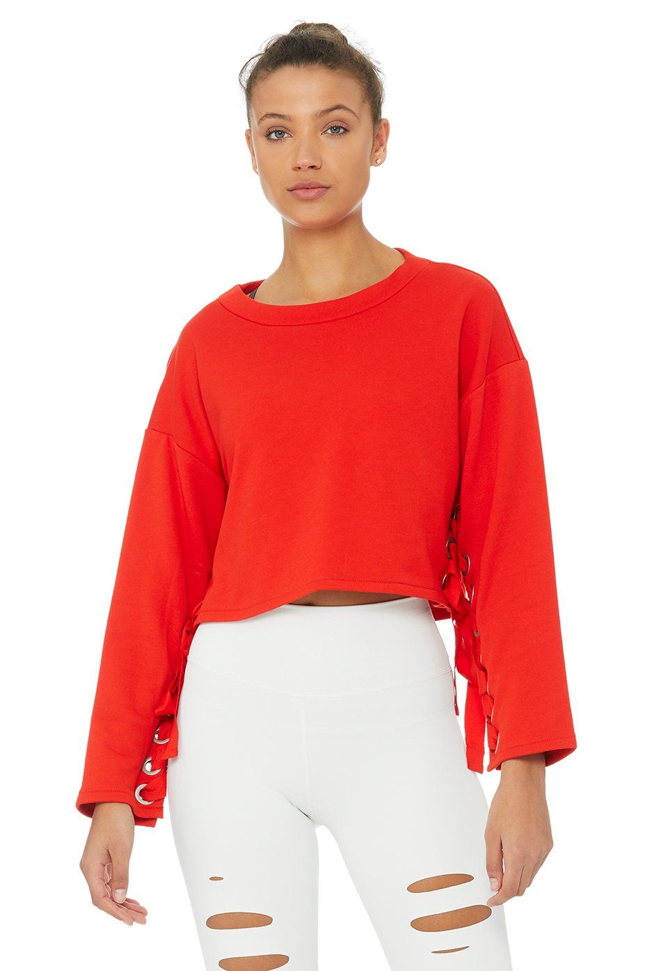 Suspension Pullover - Cherry Pop sold by Alo Yoga