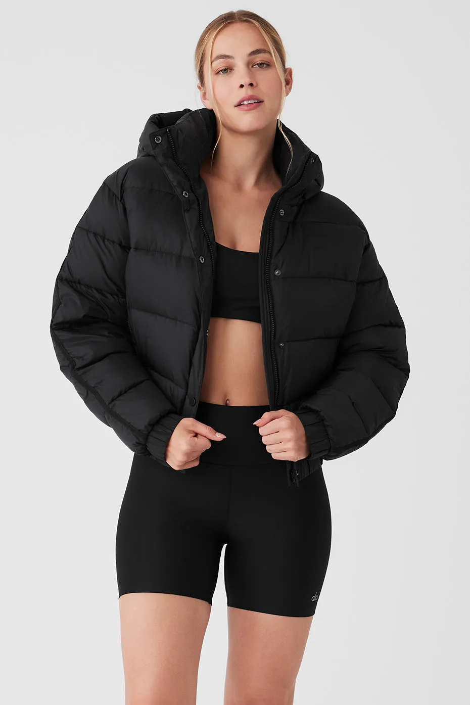 Aspen Love Puffer Jacket - Black sold by Alo Yoga