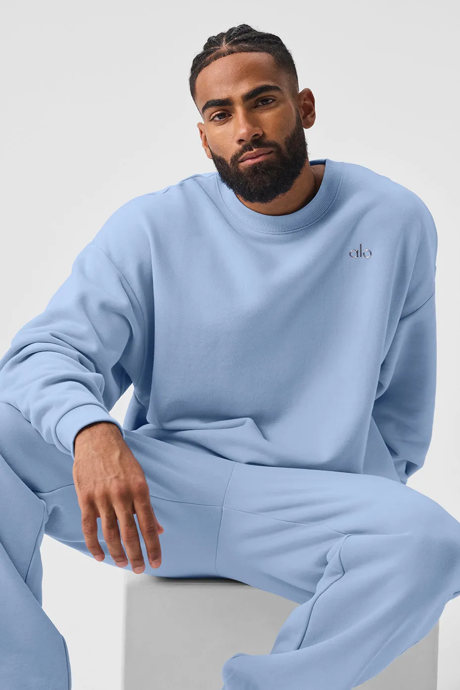 Accolade Crew Neck Pullover - Seashell Blue | Parallel