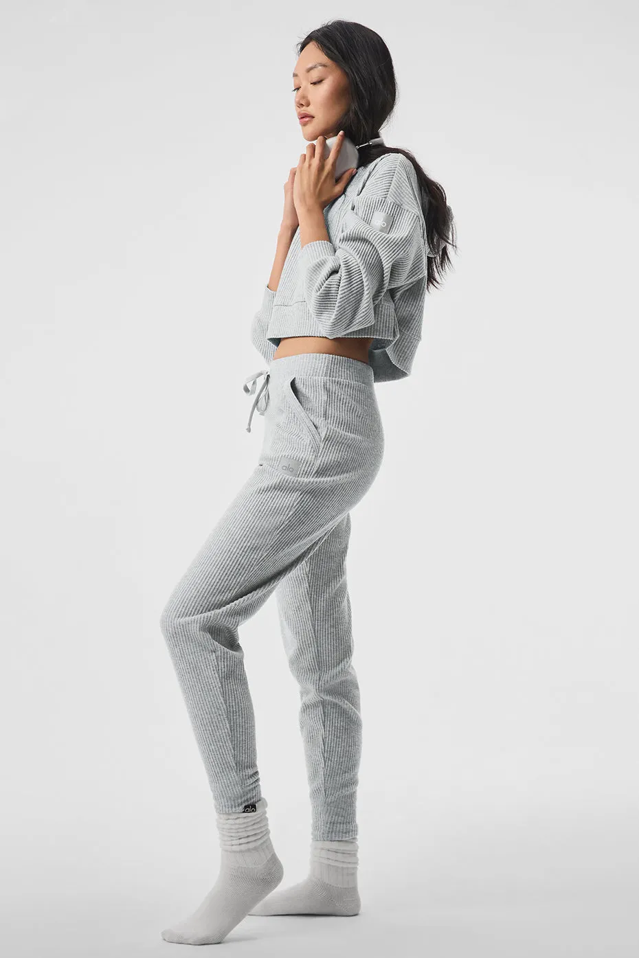 Muse Hoodie - Athletic Heather Grey sold by Alo Yoga product image thumbnail 5