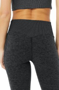 High-Waist Alosoft Lounge Legging - Dark Heather Grey sold by Alo Yoga