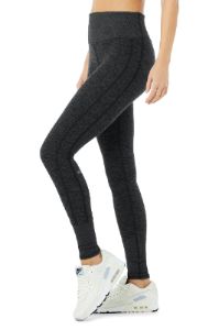 High-Waist Alosoft Lounge Legging - Dark Heather Grey sold by Alo Yoga