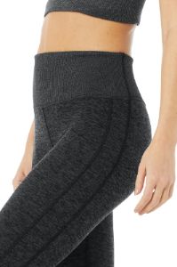 High-Waist Alosoft Lounge Legging - Dark Heather Grey sold by Alo Yoga