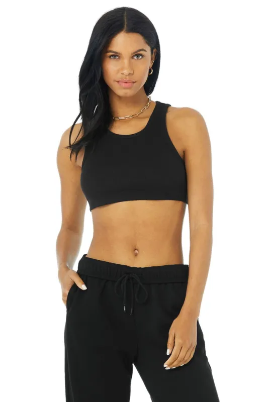 Ribbed Vibe Tank - Black sold by Alo Yoga