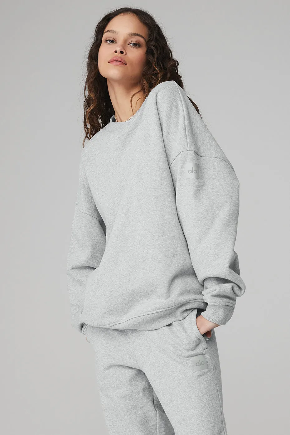 Renown Heavy Weight Crew Neck Pullover - Athletic Heather Grey sold by Alo Yoga
