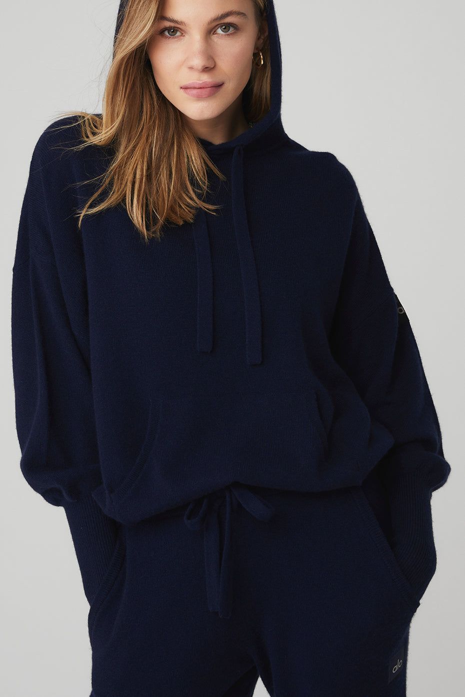 Cashmere Jet Set Hoodie & High-Waist Pant Set - Navy sold by Alo Yoga product image thumbnail 4