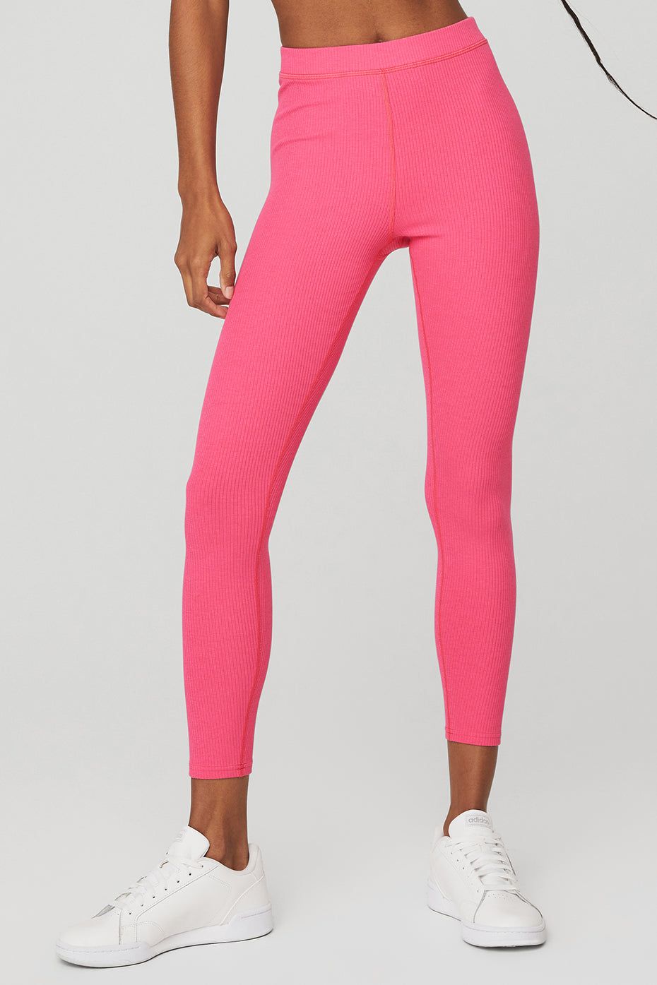 Ribbed High-Waist 7/8 Blissful Legging - Pink Fuchsia sold by Alo Yoga