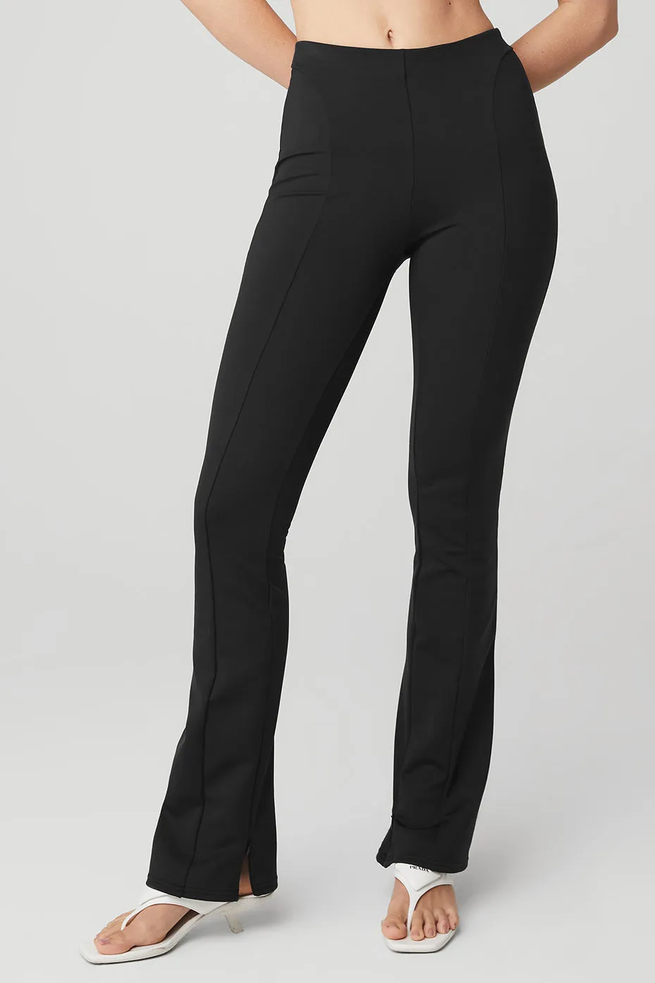 High-Waist Zip It Flare Legging - Black sold by Alo Yoga