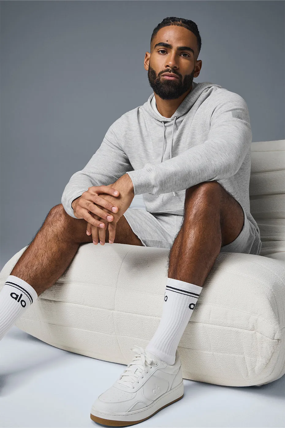 Micro Waffle Fast Break Hoodie - Athletic Heather Grey sold by Alo Yoga product image thumbnail 5