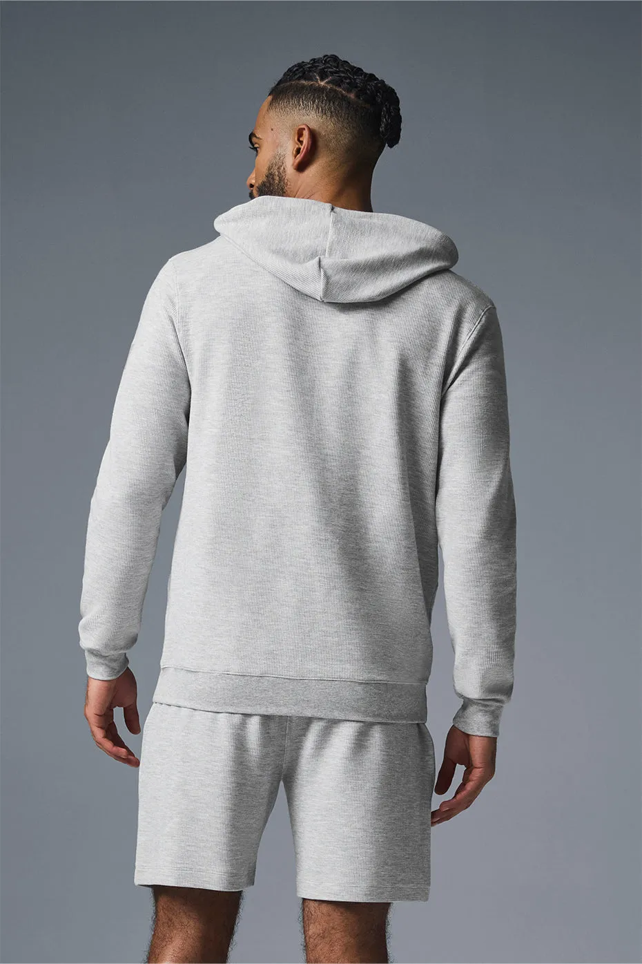 Micro Waffle Fast Break Hoodie - Athletic Heather Grey sold by Alo Yoga product image thumbnail 3