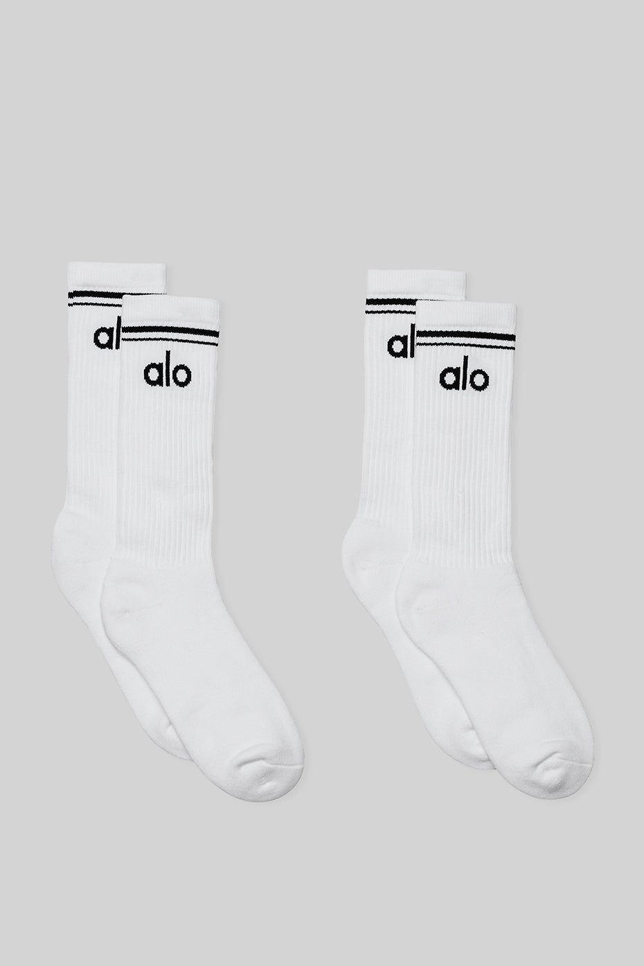 Unisex Throwback Sock (2 Pack) - White/Black sold by Alo Yoga