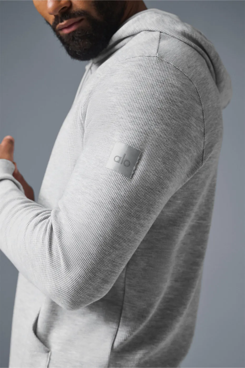 Micro Waffle Fast Break Hoodie - Athletic Heather Grey sold by Alo Yoga product image thumbnail 2
