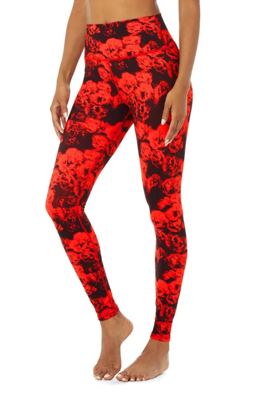 High-Waist Roses Legging - Cherry sold by Alo Yoga