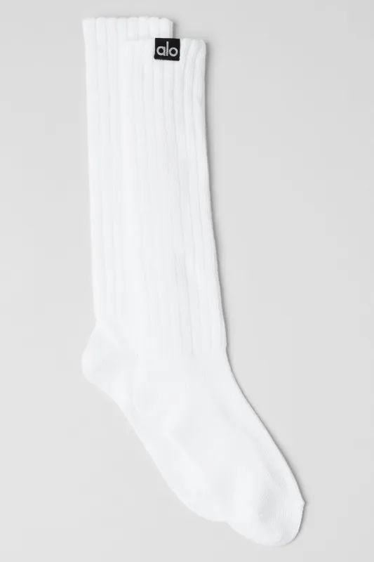 Unisex Scrunch Sock - White sold by Alo Yoga