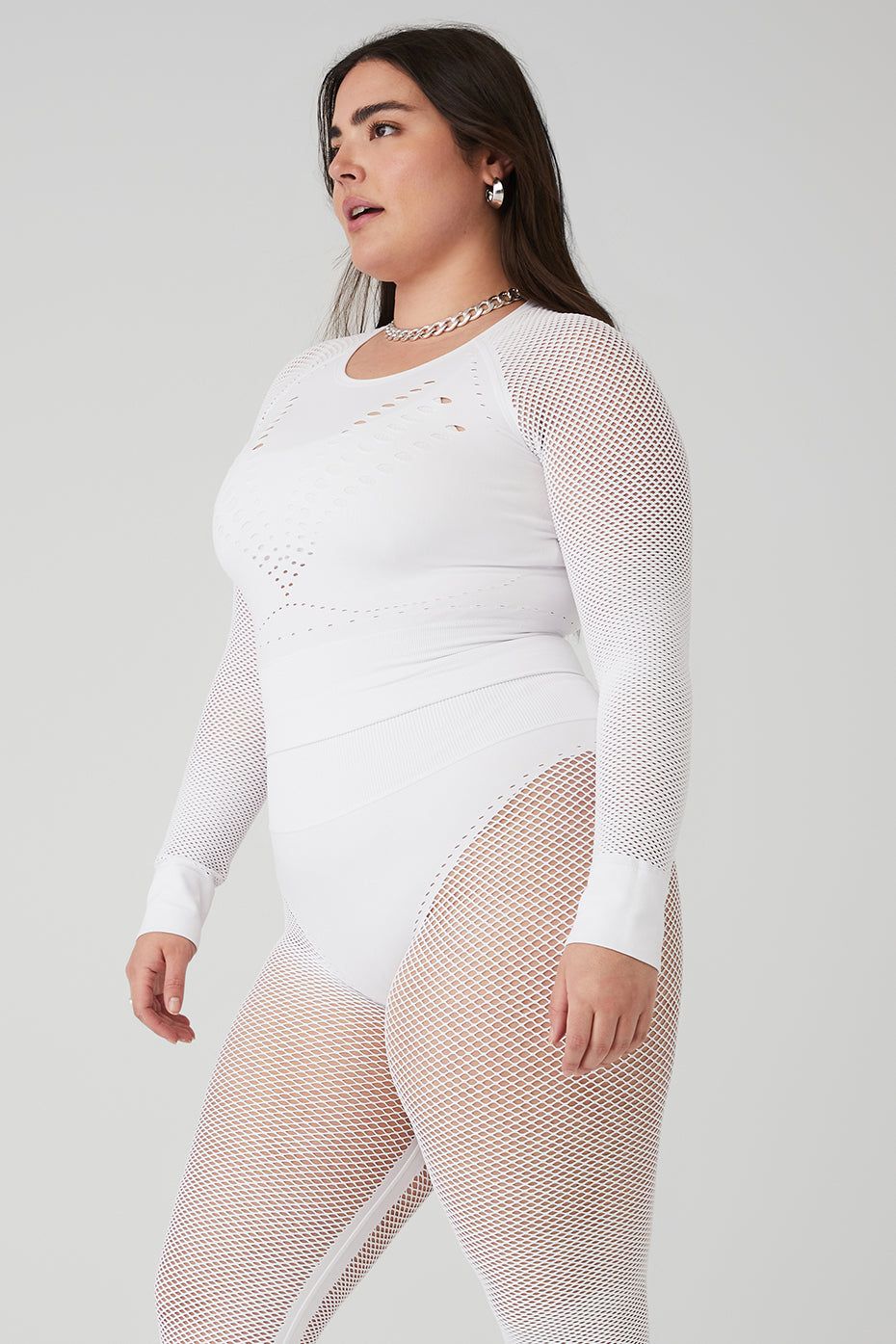 Seamless Open Air Long Sleeve - White sold by Alo Yoga product image thumbnail 8