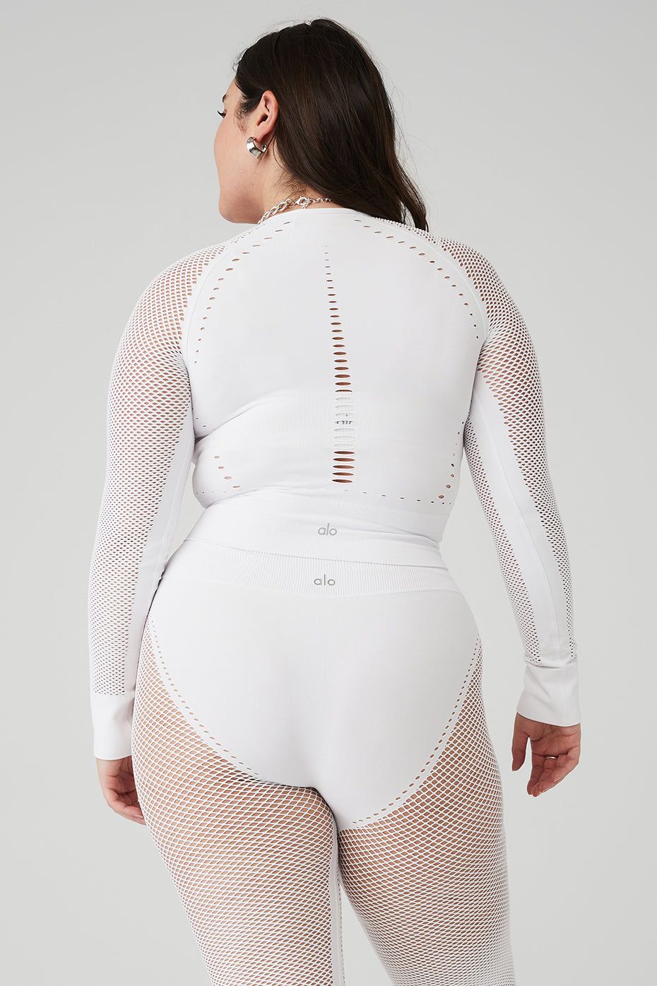 Seamless Open Air Long Sleeve - White sold by Alo Yoga product image thumbnail 7