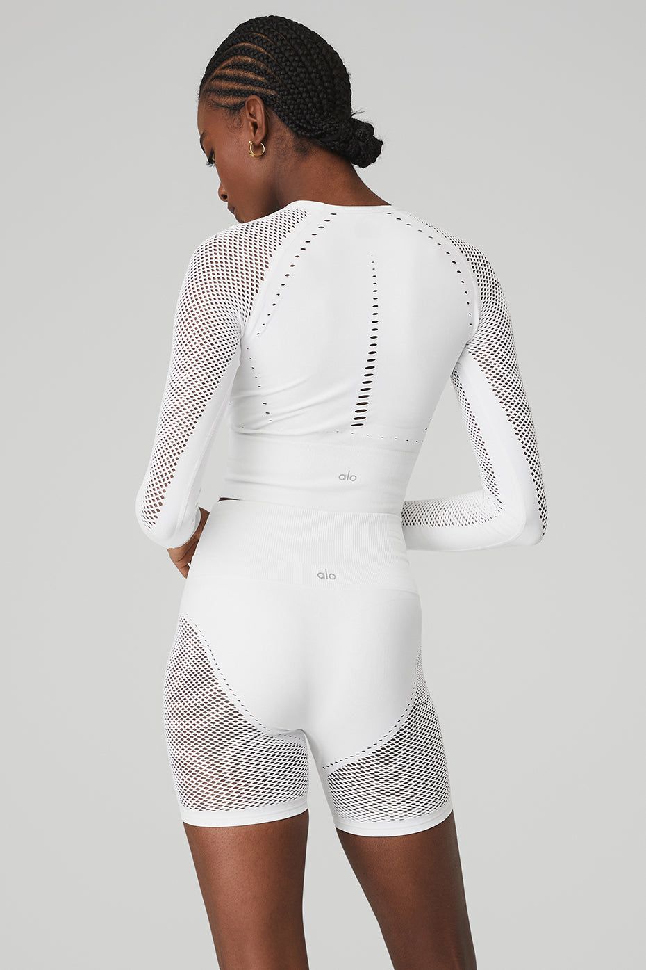 Seamless Open Air Long Sleeve - White sold by Alo Yoga product image thumbnail 2