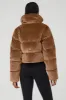 Ribbed Velour Gold Rush Puffer - Cinnamon Brown sold by Alo Yoga