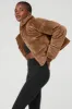 Ribbed Velour Gold Rush Puffer - Cinnamon Brown sold by Alo Yoga