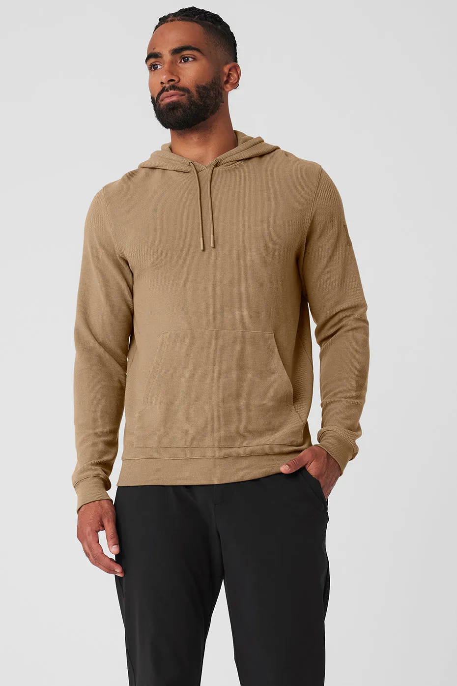 Micro Waffle Fast Break Hoodie - Gravel sold by Alo Yoga