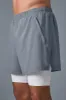 5" Revival 2-In-1 Short - Steel Grey/White sold by Alo Yoga