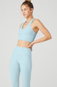Airbrush Real Bra Tank - Chalk Blue sold by Alo Yoga