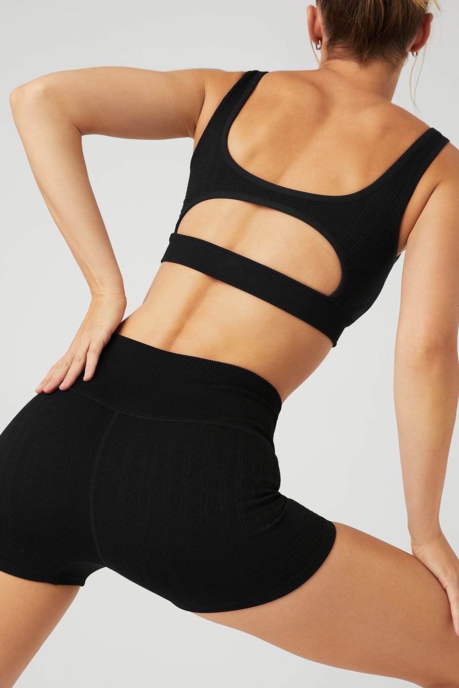 Seamless Cable Knit Bra & Seamless Cable Knit Hot Short Set sold by Alo Yoga product image thumbnail 4