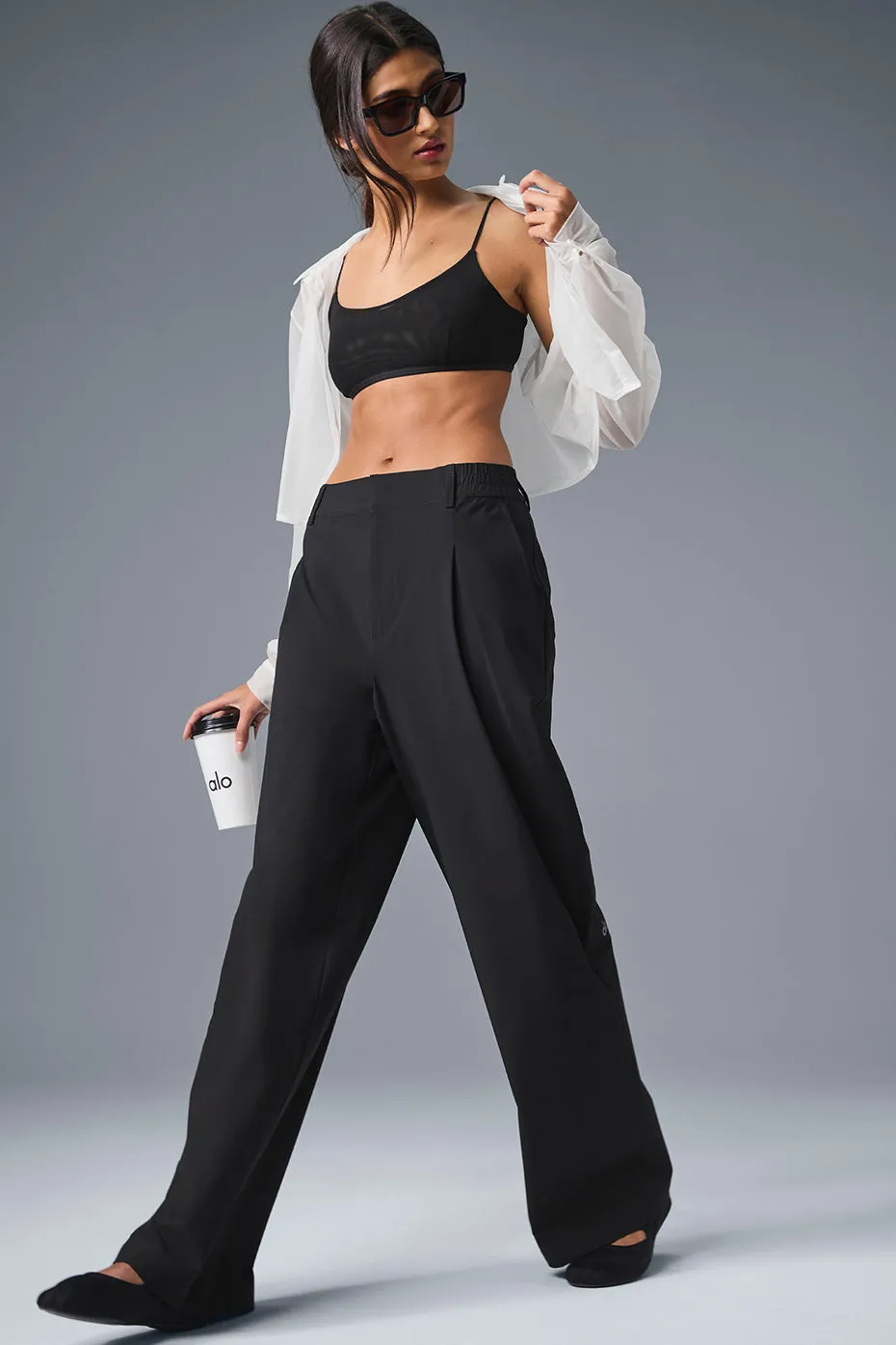 High-Waist Pursuit Trouser (Regular) - Black sold by Alo Yoga