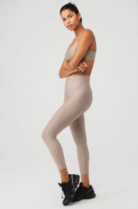 Airlift Intrigue Bra & 7/8 High-Waist Airlift Legging Set - Taupe sold by Alo Yoga