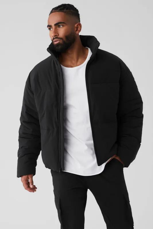 Stretch Woven Street Puffer - Black sold by Alo Yoga