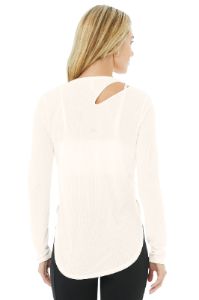 Ribbed Peak Long Sleeve - Ivory sold by Alo Yoga