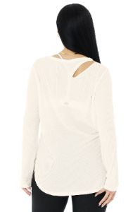 Ribbed Peak Long Sleeve - Ivory sold by Alo Yoga