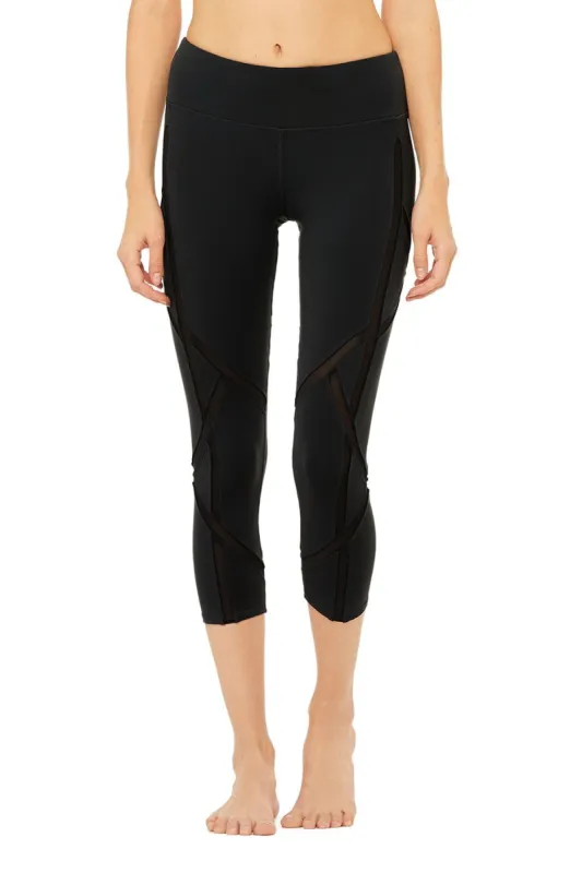 High-Waist Laced Capri - Black sold by Alo Yoga