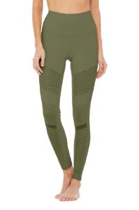 High-Waist Moto Legging - Jungle/Jungle Glossy sold by Alo Yoga