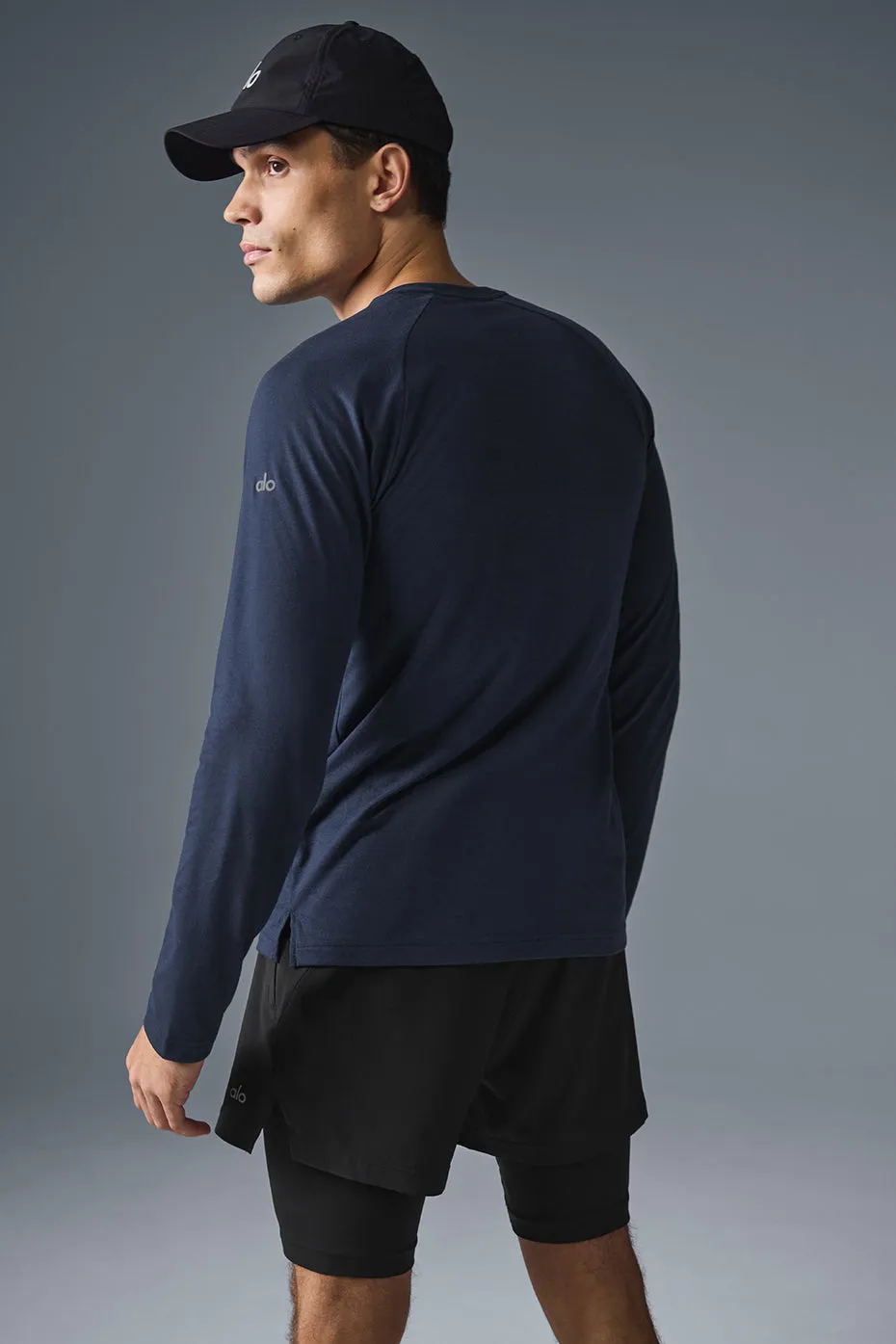 Triumph Long Sleeve Tee - Navy sold by Alo Yoga product image thumbnail 2