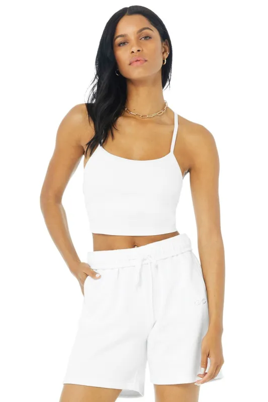Alosoft Ribbed Crop Calm Tank - White sold by Alo Yoga
