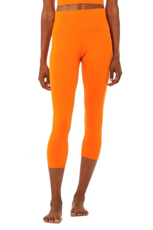 High-Waist Airbrush Capri - Bright Tangerine sold by Alo Yoga