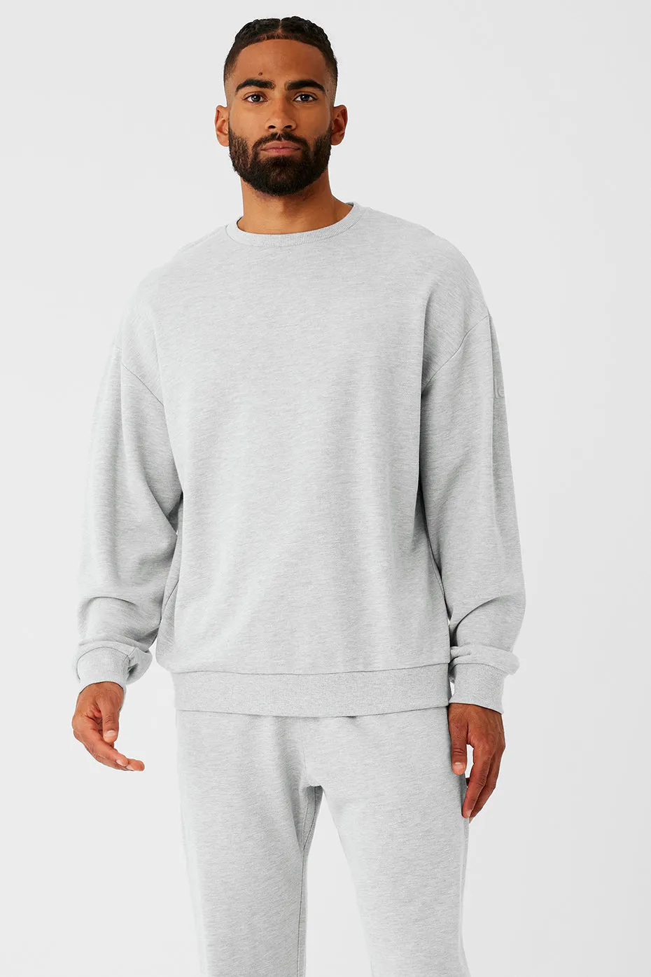 Chill Crew Neck Pullover - Athletic Heather Grey sold by Alo Yoga